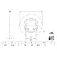 ARKA FREN DISKI TRANSIT V363 14> TEK TEKER A.CEKER DUZ 308MM 5 BIJON