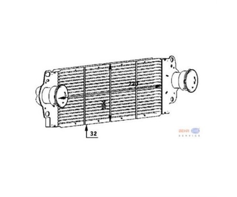 TURBO RADYATÖRÜ INTERCOOLER TRANSPORTER T5 -MULTIVAN V 720x194x32