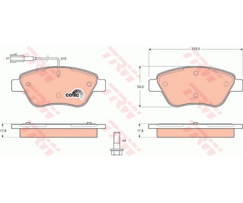 ÖN BALATA DOBLO-ALBEA-LINEA-STILO-FIORINO 1.3MJTD-BIPPER-NEMO 1.4 HDI fişli