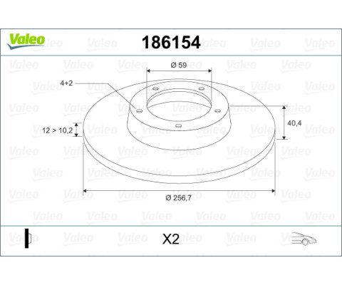 ON FREN DISKI TEMPRA-TIPO-MAREA-BRAVA-BRAVO 96 ALFA ROMEO 145-146 LANCIA DELTA-YPSILON 257x12x4DL