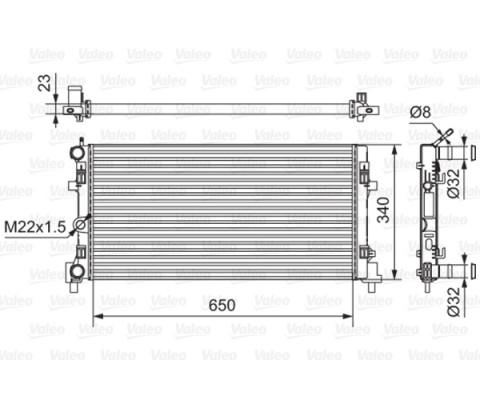 RADYATÖR POLO 1.2 TSİ-TDİ-1.6 TDİ 09 A1 1.2-1.4TFSİ 10 IBIZA 08 FABIA 10-14 648x339x24