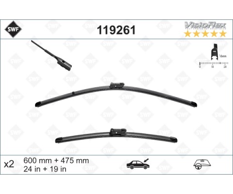 SİLECEK SÜPÜRGESİ ÖN TAKIM GOLF6-JETTA-PASSAT 600 x 480 mm