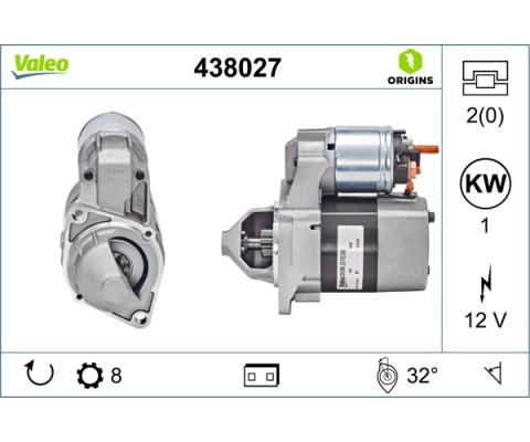 MARS MOTORU 12V 1.0kW 8 DIS MERCEDES W168 W169 W245 W414