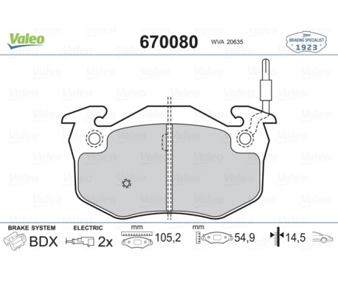 ÖN BALATA FİŞLİ TWNGO 1.2 96 R5 72-95