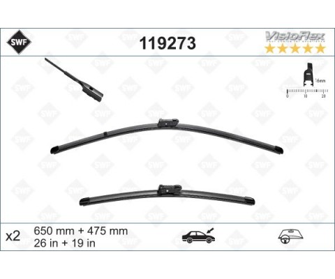 SILECEK ON 650 mm / 475 mm TESLA MODEL Y 5YJY 2019 MODEL 3 5YJ3 2018 VW PASSAT B8 T-ROC ARTEON