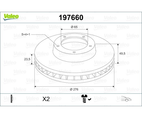 ÖN FREN AYNASI GOLF 7 12- LEON A3 13- OCTAVIA 12- 276x23.5x9DL HAVALI