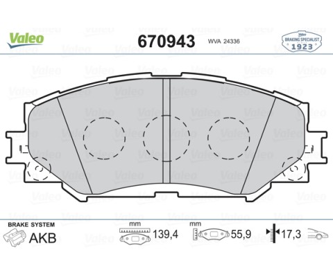 ÖN BALATA COROLLA 1.6 01/09 -1.8 05/07 -AURIS 1.4 1.6 VTI 03/07 1.8 VVTI 10/06 RAV4 III 3.06