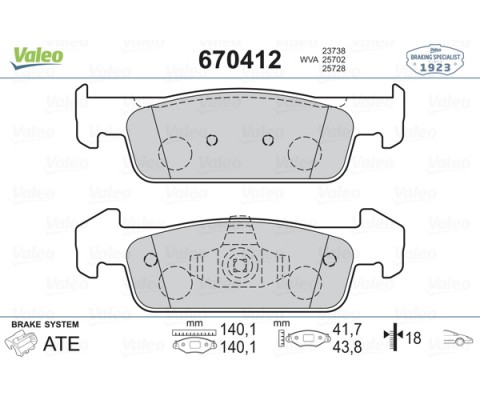 ÖN BALATA CLIO IV 1.2 1.5DCİ 12 DACIA SANDERO II 1.2.1.2 LPG 2012 LOGAN 12 140.2x18x42