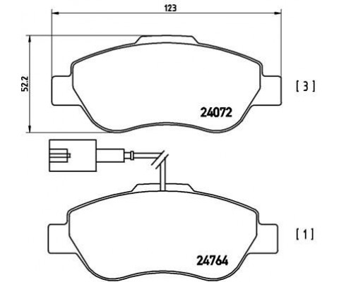 ÖN BALATA DOBLO 1.3-1.6-1.9 JTD 02 FIORINO 1.3-1.4 MTJ 08 FIAT 500 1.4 07