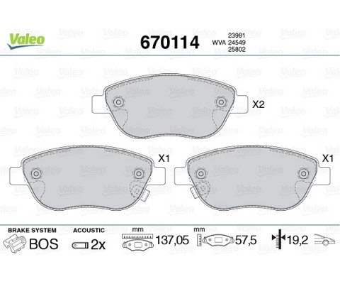 ÖN DİSK FREN BALATASI FIAT 500L 0.9 TWİNAİR TURBO 8V S S 10.12 09.15 FR