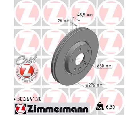 ÖN FREN AYNASI ASTRA K 15 15 İNÇ / 5 DELİK 276x26x5DL HAVALI
