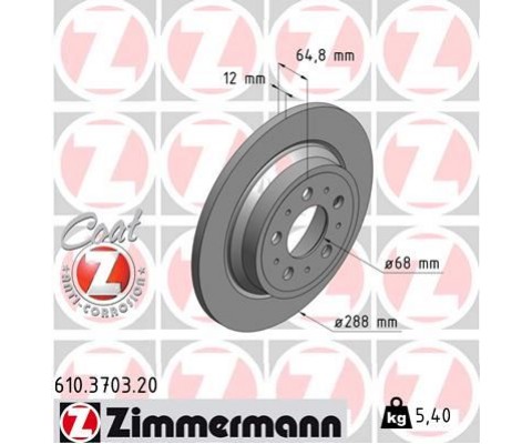 ARKA FREN AYNASI VOLVO S60 01-10 S70 01-05 S80 98-06 XC70 00-07 288x12x5DL DELYKLY 986478495-DF4066