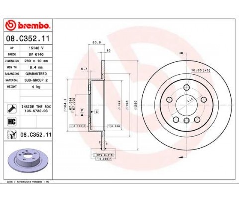 FREN DISKI ARKA BMW F40-F45-F46-F48-F39 MINI F54-F60