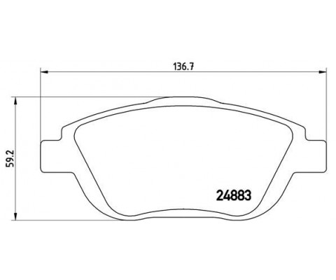 ÖN FREN BALATASI CORSA F 19 CROSSLAND 17 MOKKA 20 C3 II-III-AIRCROSS 09 C4 14 208 19 2008 19 DS3 15 15 İNÇ 283mm