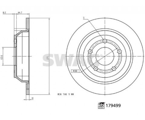 ARKA FREN DISK AYNA FORD PUMA 19 FEBI 179499