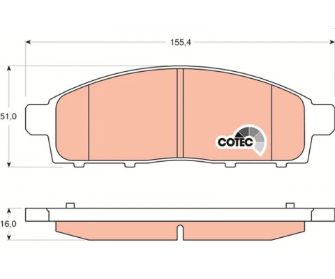 ÖN BALATA L200 PİCK-UP 2.5DI-D KBT-KAT 05-10 L200 2.5DI-D 07-10