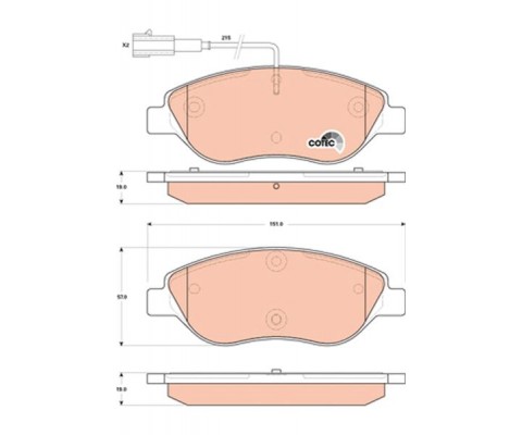 ÖN FREN BALATASI FİŞLİ FIAT BRAVO II 08 14 EGEA HB 15 ALFA ROMEO MITO 08 15 LANCIA DELTA III 08 14 1.3D MTJ 1.4TB 1.6D MTJ 1.9D MTJ 2.0D MTJ BÜYÜK TİP
