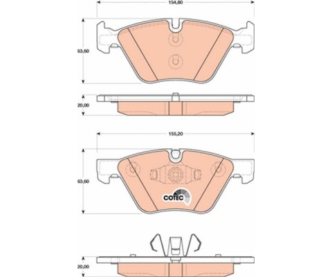 ÖN BALATA BMW 1 E81-E87 -BMW 1 COUPE E82 -BMW 1 CABRİOLET E88 -BMW 3 E90-E91 -8D 02/2006-
