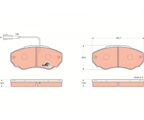 ÖN BALATA FİŞLİ DUCATO 02-06 BOXER 02-06 JUMPER 02-06 K.Ç TİP 1400 KG