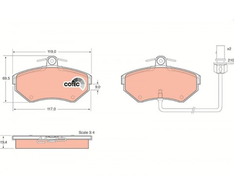ÖN BALATA FİŞLİ KÜÇÜK TİP PASSAT-A4 97-04 GDB1366