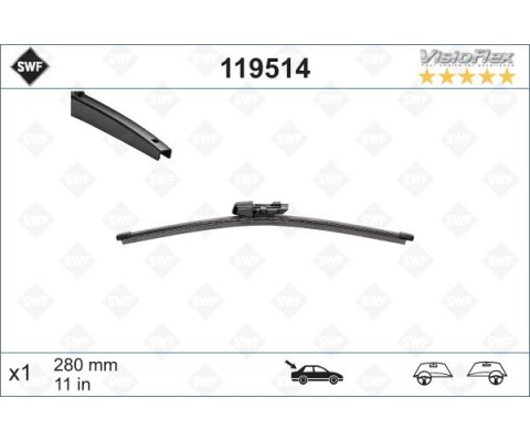 SİLECEK SÜPÜRGESİ ARKA GOLF6-GOLF7-POLO-FABIA 280 mm
