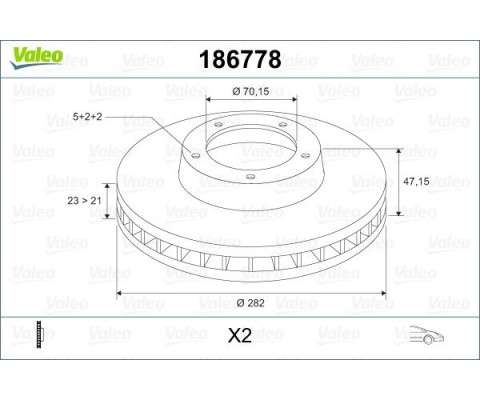 ÖN FREN DİSKİ HAVA KANALLI HONDA CR-V 2.0L B20 96-01 / HR-V 1.6L D16W1 99-07 / PRELUDE 2.0L F20A4 92-96 2.2L H22A4 97-01 282 çap x 5 bijon - Takım disk fiyatıdır