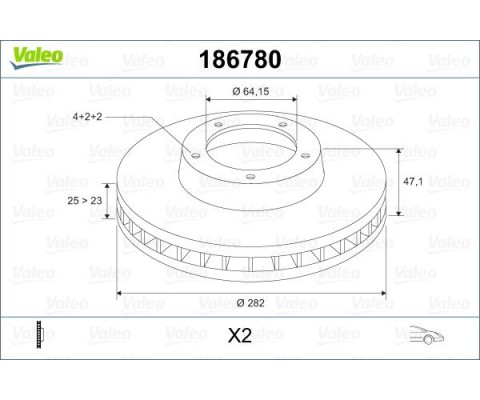 ÖN FREN DİSKİ HAVA KANALLI HONDA ACCORD 1.8L F18B2 CG8 EURO 99-02 282 çap x 4 bijon - Takım disk fiyatıdır
