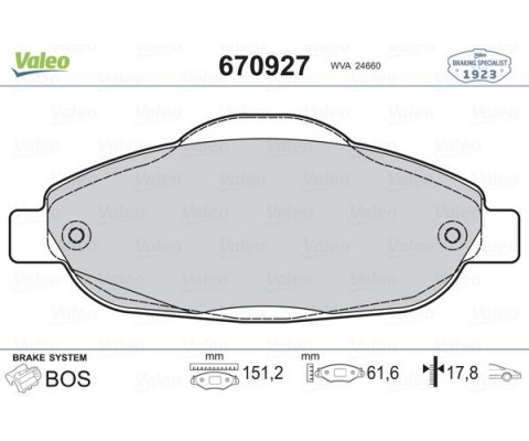ÖN BALATA P308 1.4 1.6 HDİ 2.0 HDİ 07 P308 SW 07 P308 CC 1.6 HDİ 09 P3008 13 1.6 HDI-VTI