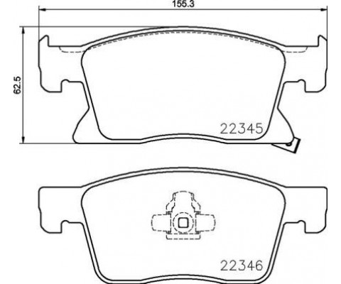ÖN BALATA ASTRA K 15 22 16 inc 155.2x62.3x19.5