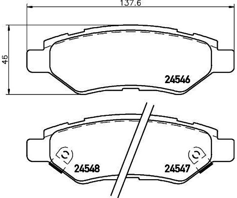 ARKA DİSK FREN BALATASI CADILLAC CTS 2.8/3.0/3.6 01/08 CHEVROLET CAMARO 3.6 09/09 - 12/15