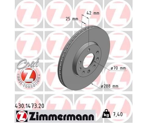 ÖN FREN AYNASI VECTRA B 96 02 SAAB 9-2/9-3 93 03 288x25x7DLxHAVALI 32025723-569357-93182306