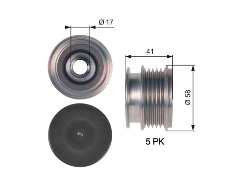 ALTERNATÖR GERGİ KASNAĞI FORD MONDEO IV 2.5-SMAX 07 > VOLVO S40-V50-S60-V60-SC60-V70-XC70-S80-XC90