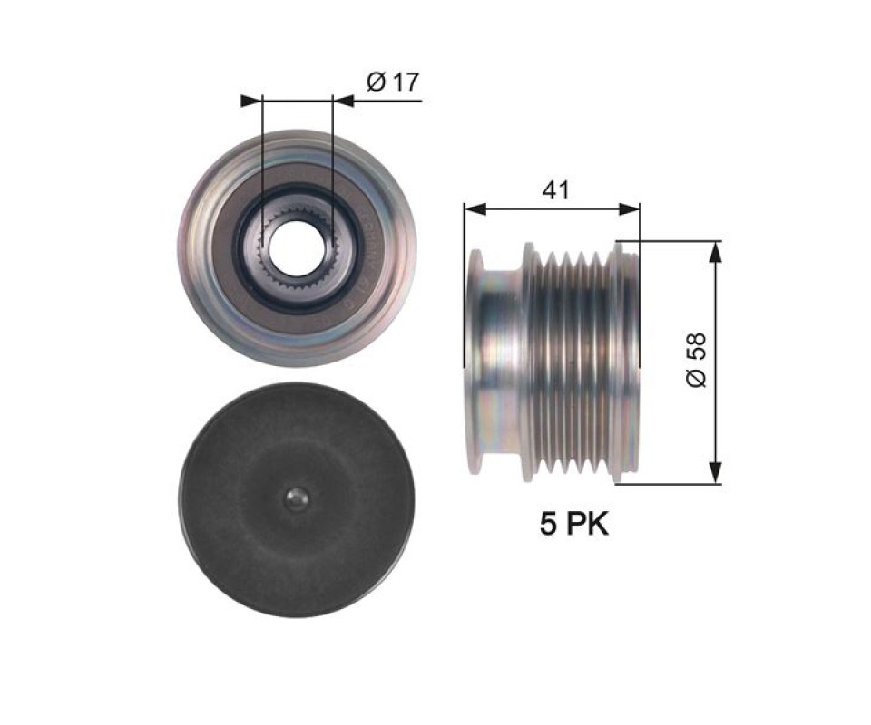 ALTERNATÖR GERGİ KASNAĞI FORD MONDEO IV 2.5-SMAX 07 > VOLVO S40-V50-S60-V60-SC60-V70-XC70-S80-XC90