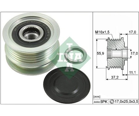 ALTERNATÖR KASNAĞI MGN-CLIO II-KNG-TWNG-SYMBOL II 01- 5 KANALLI K9K-K4M