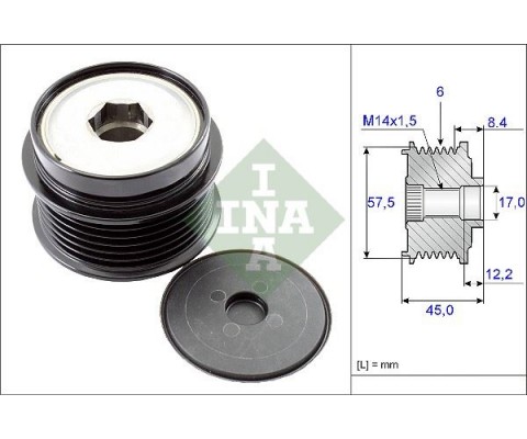 ALTERNATÖR KASNAĞI RULMANLI JEEP CHEROKEE-WRANGLER 2.5-2.8CRD 01 DODGE NITRO