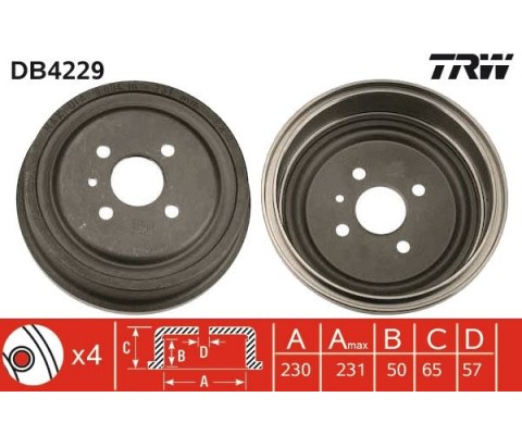 ARKA KAMPANA ASTRA G 98 09 COMBO C 01 11 ASTRA F SW 91 98 230x265x57x69x4DL 93189219