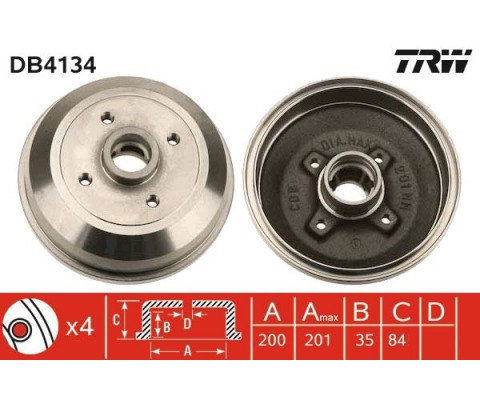 ARKA FREN KAMPANASI CORSA A 83-92 -CORSA B-TIGRA A 93-02 ABS Lİ