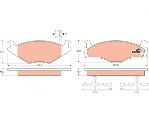 ÖN BALATA GOLF II-III 75/97 PASSAT III 80/88 CORDOBA 93/99 IBIZA 93/99 TOLEDO 91/99 VENTO 91/98
