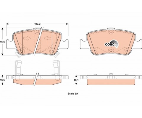 ARKA FREN BALATA TOYOTA AURIS. COROLLA 1.33L 1.6L 1NR-FE 1ZR-FAE NRE180 ZRE181 ZRE185 12- 1.4L 1ND-FTV D-4D NDE150 NDE180 07-