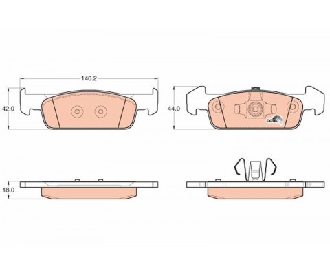 ÖN BALATA CLIO IV 1.2 1.5DCİ 12 DACIA SANDERO II 1.2.1.2 LPG 2012 LOGAN 12 140.2x18x42