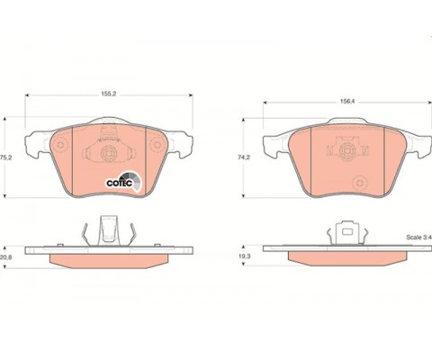 ÖN BALATA VOLVO XC90 2.5T 02 D5 02 T6 02 D5 V8 05 D5 09 3.2 06 GDB1607