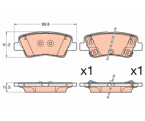 ARKA FREN BALATA HYUNDAI i20 1.2L G4LA 15-20 1.4L G4LC 15-18 1.4L D4FC CRDi 15-18 / ELANTRA 1.6L D4FB G4FG 16- / KIA SOUL 1.6L D4FB 14- / SPORTAGE 1.6L G4FD G4FJ T-GDI 15- 1.6L D4FE 18- delikli