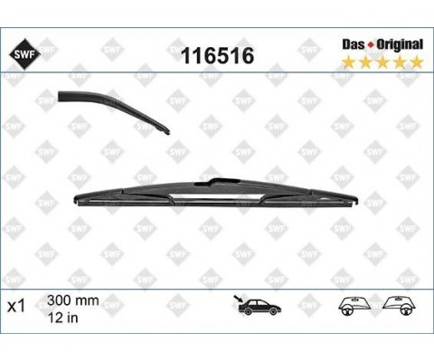 SİLECEK SWF 30cm x1 ARKA FOCUS III 11 FIESTA 06 QASHQAI 07 SECENIC III 09 YARIS SAAB