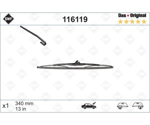 SİLECEK SÜPÜRGESİ ARKA GOLF3-GOLF4 340 mm