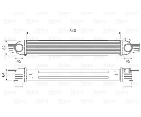 TURBO RADYATÖRÜ INTERCOOLER PEUGEOT BIPPER-CITROEN NEMO 1.3HDİ-1.4HDİ 08 FIORINO 1.3 DMTJ 08 540x82x64mm