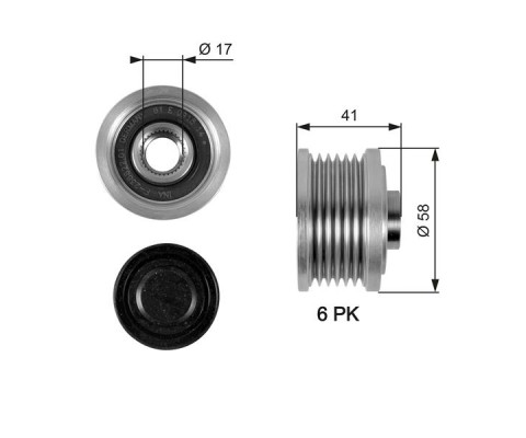 ALTERNATÖR KASNAĞI FIAT BRAVO II 06> DOBLO III 10> LİNEA 09> PUNTO 05> STILO 04>07 DUCATO 11> 1.6D MJET 1.9D MJET 2.0D MJET 6 KANAL