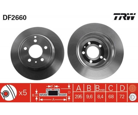 ARKA FREN AYNASI VOLVO 850 91-96 C70 97-05 S70 97-00 V70 97-00 XC70 97-02 295X5DL