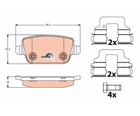 ARKA FREN BALATASI MONDEO IV CA2 07 14 S-MAX 09 06 S-MAX 09 KUGA I 08 12 GALAXY III 06 VOLVO S80 II 06 S80 07 V70 06 V70 07 XC70 06 FREELANDER 2 2.2