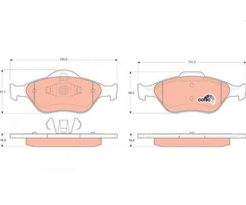 ÖN BALATA FIESTA 1.4TDCİ ABSLİ 00 FUSION 02 MAZDA 121 96 MAZDA 2 03