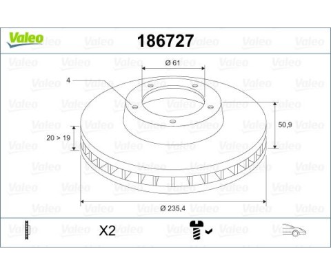 ÖN FREN DİSKİ DACIA SOLENZA 03 236x51x4DELİK
